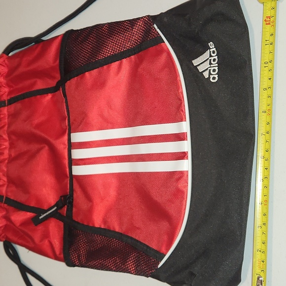 Adidas red black and white striped bag with black strings - Picture 5 of 5